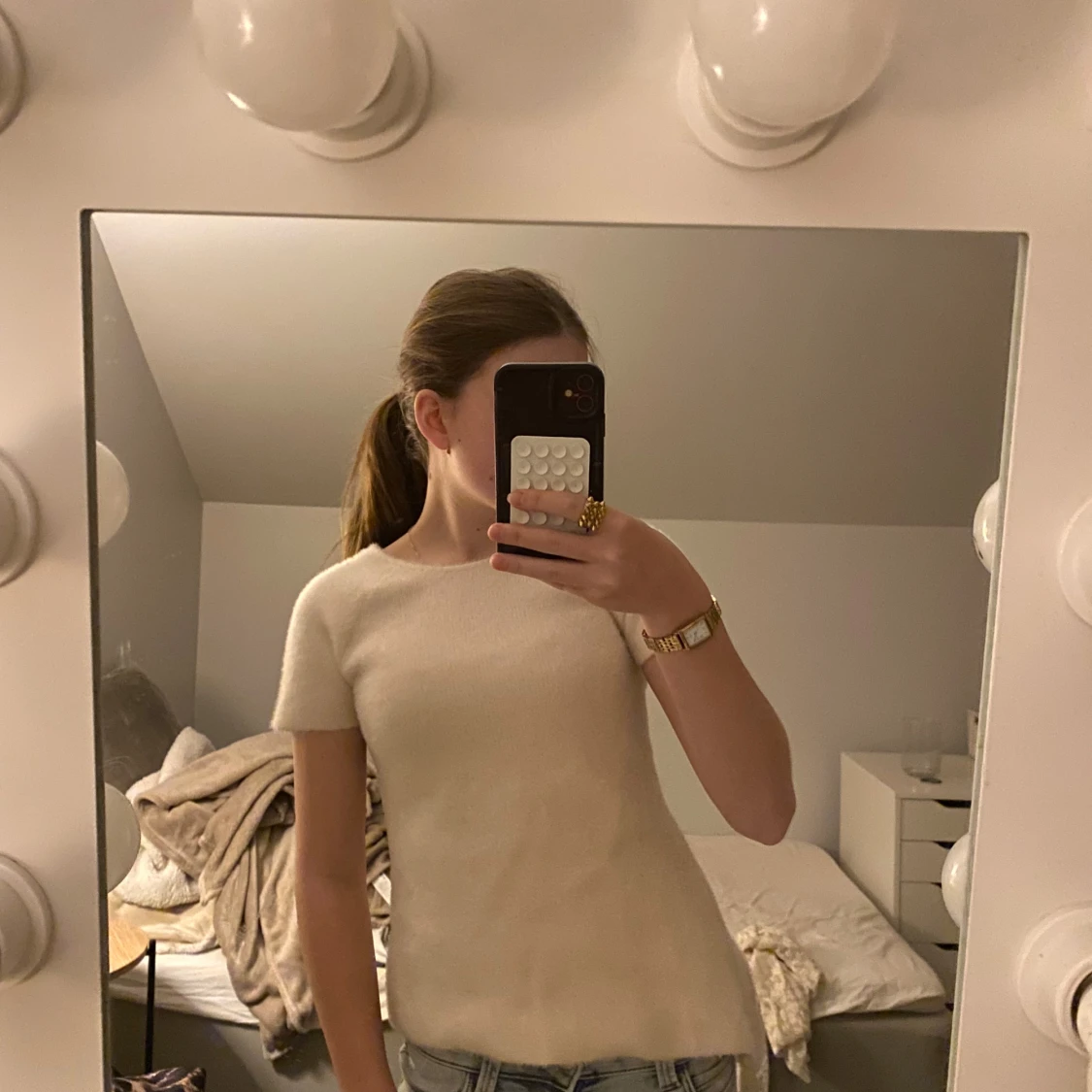 Beige stickad tröja - 2