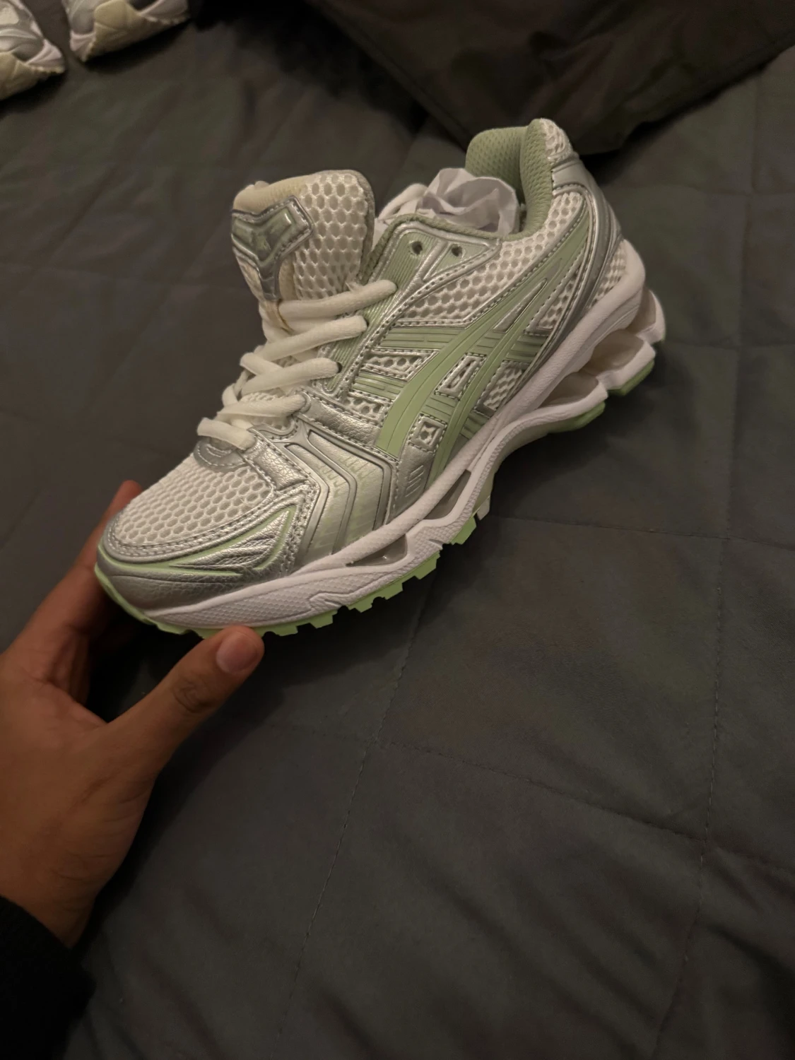 Asic gel kayano i lime/silver färg - 1