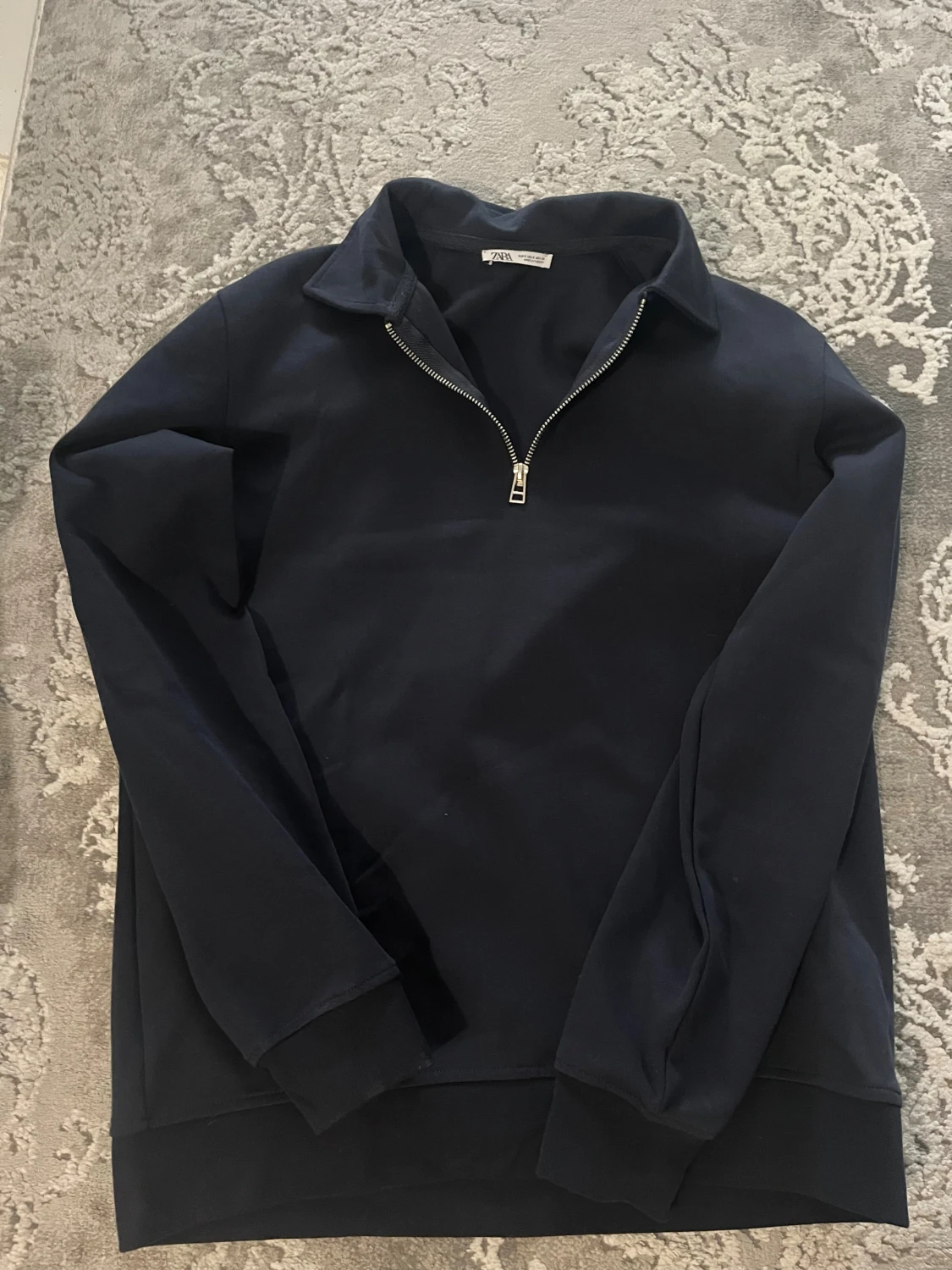 Mörkblå half zip jacka från Zara - 4