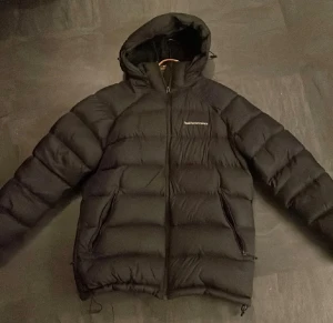 Svart dunjacka Peak Performance - Säljer en svart dunjacka från Peak Performance med huva och dragkedja. Jackan har två stora fickor med dragkedja på utsidan och en innerficka. Puffig design och klassisk logga på bröstet. Perfekt för kalla dagar och riktigt skön att bära.