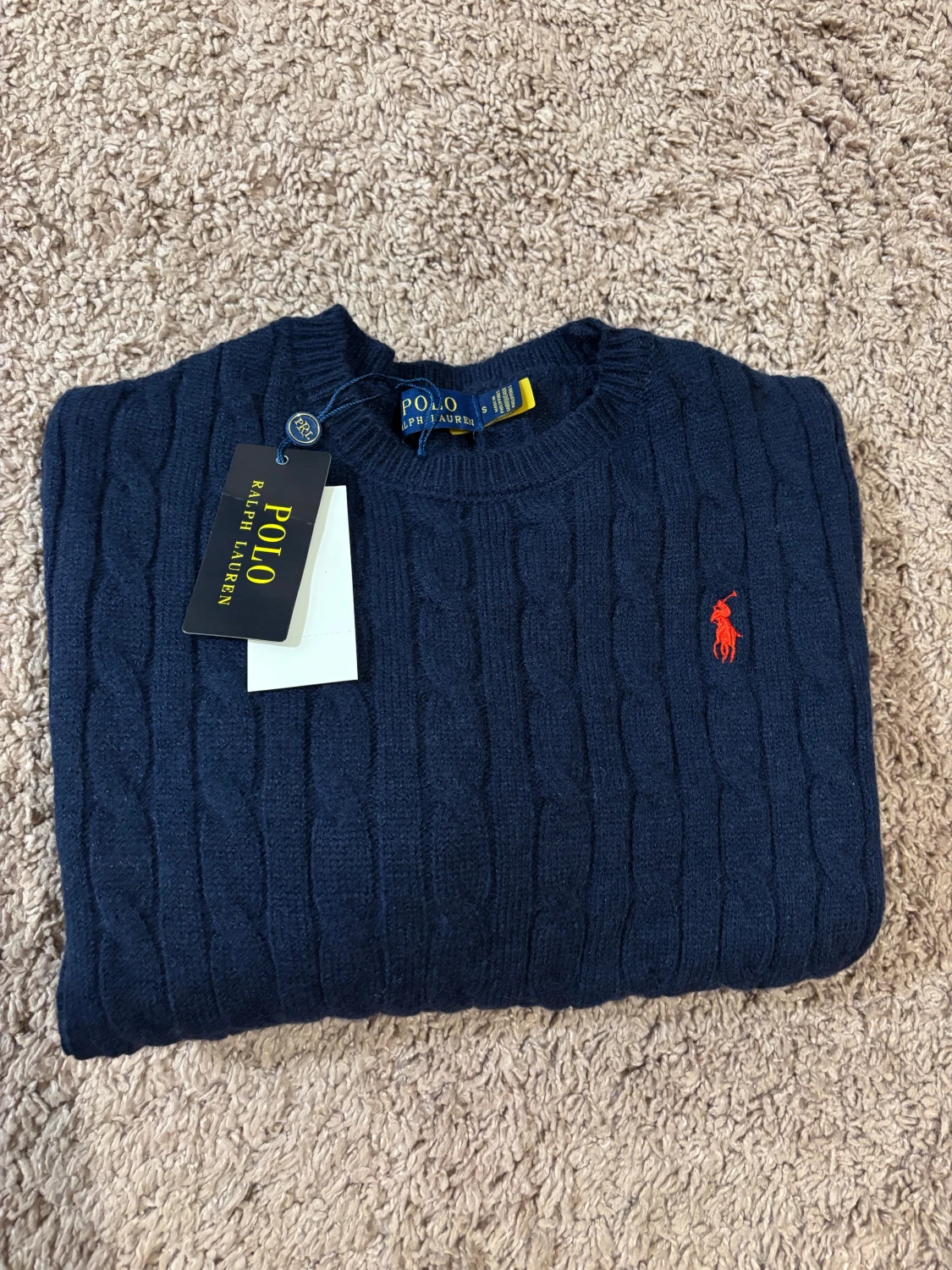 Marinblå stickad tröja Polo Ralph Lauren - 1