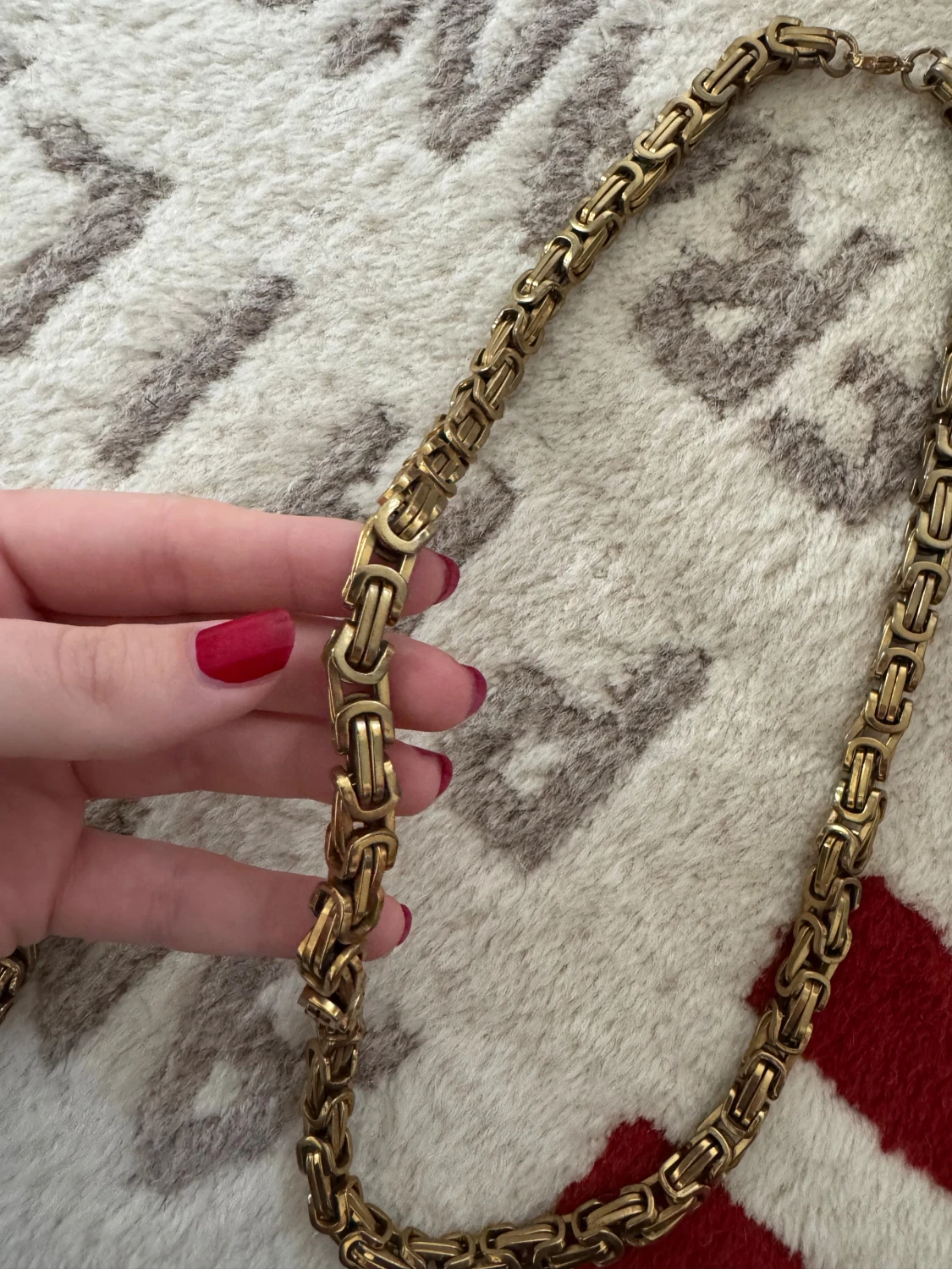 Chunky guldfärgat halsband och armband - 1