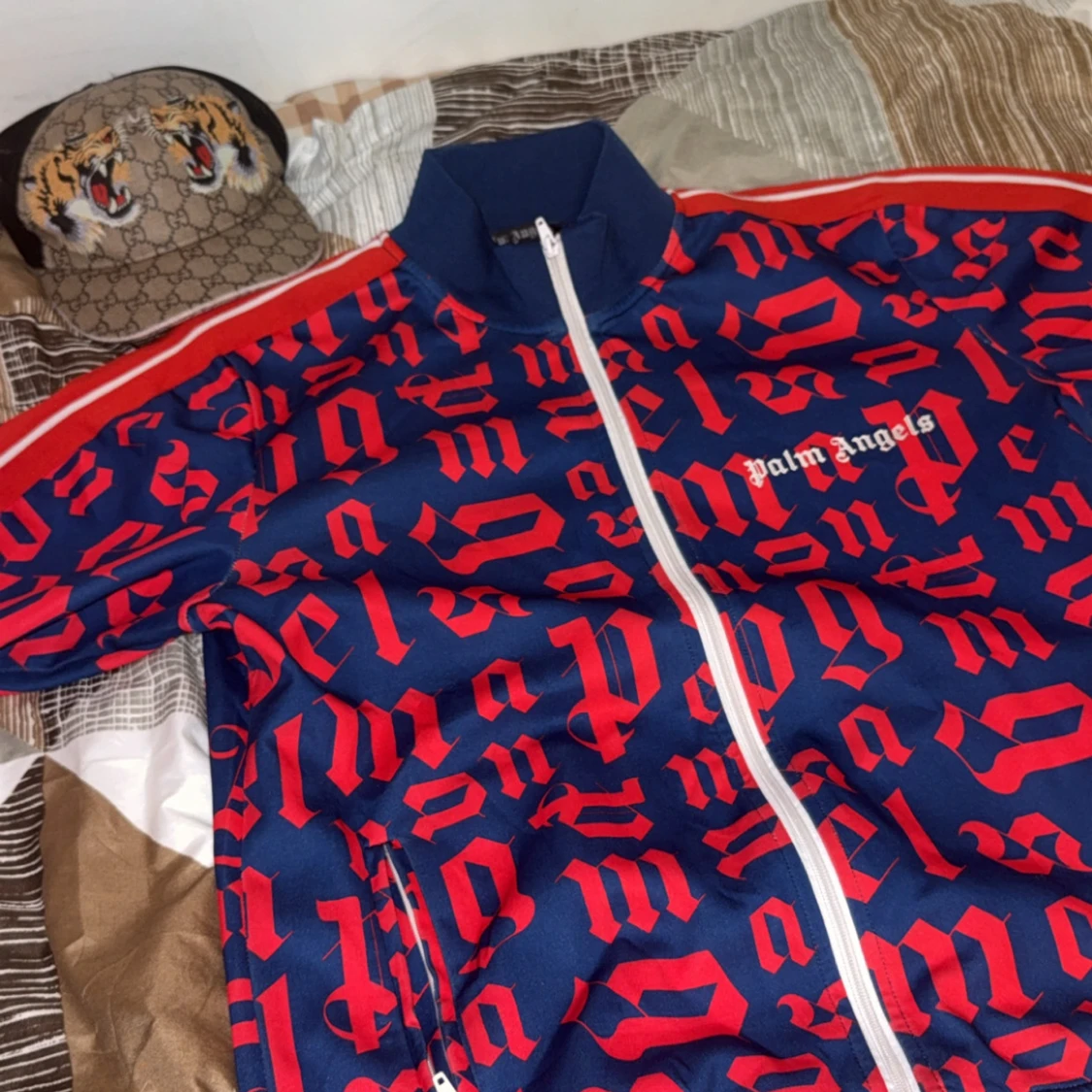 Palm Angels blå och röd track jacket - 1