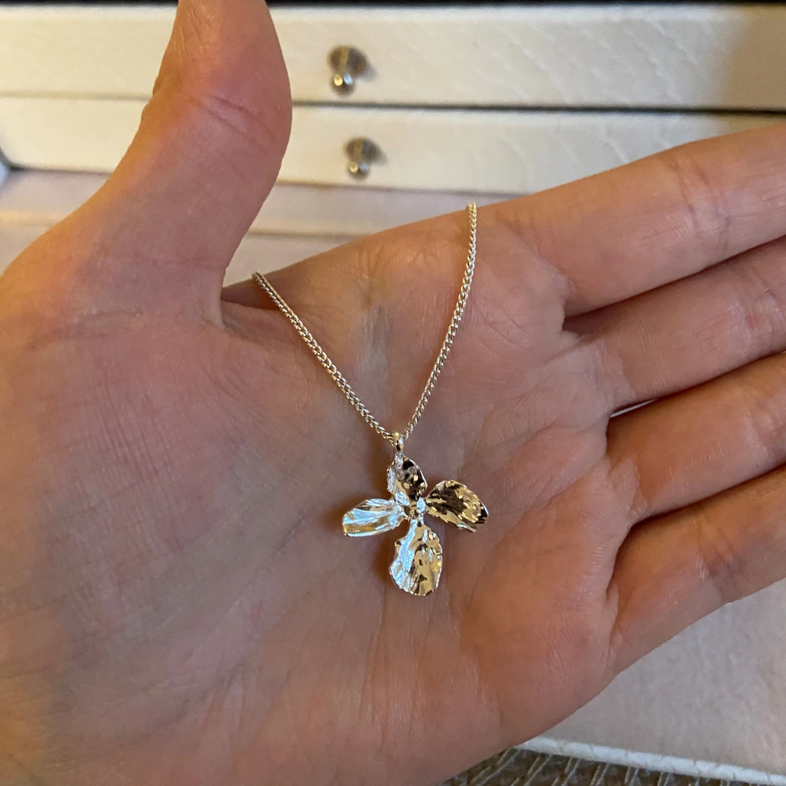 Smyckeset i silver med pärlor och hängen - 2