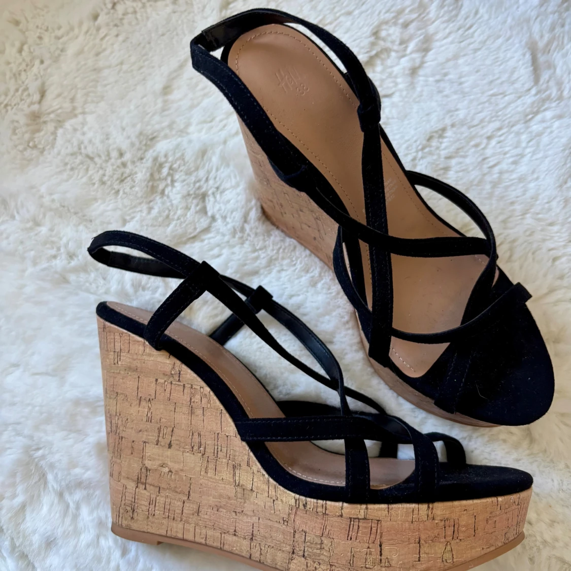 Svarta kilklackssandaler från H&M strl 38 - 3