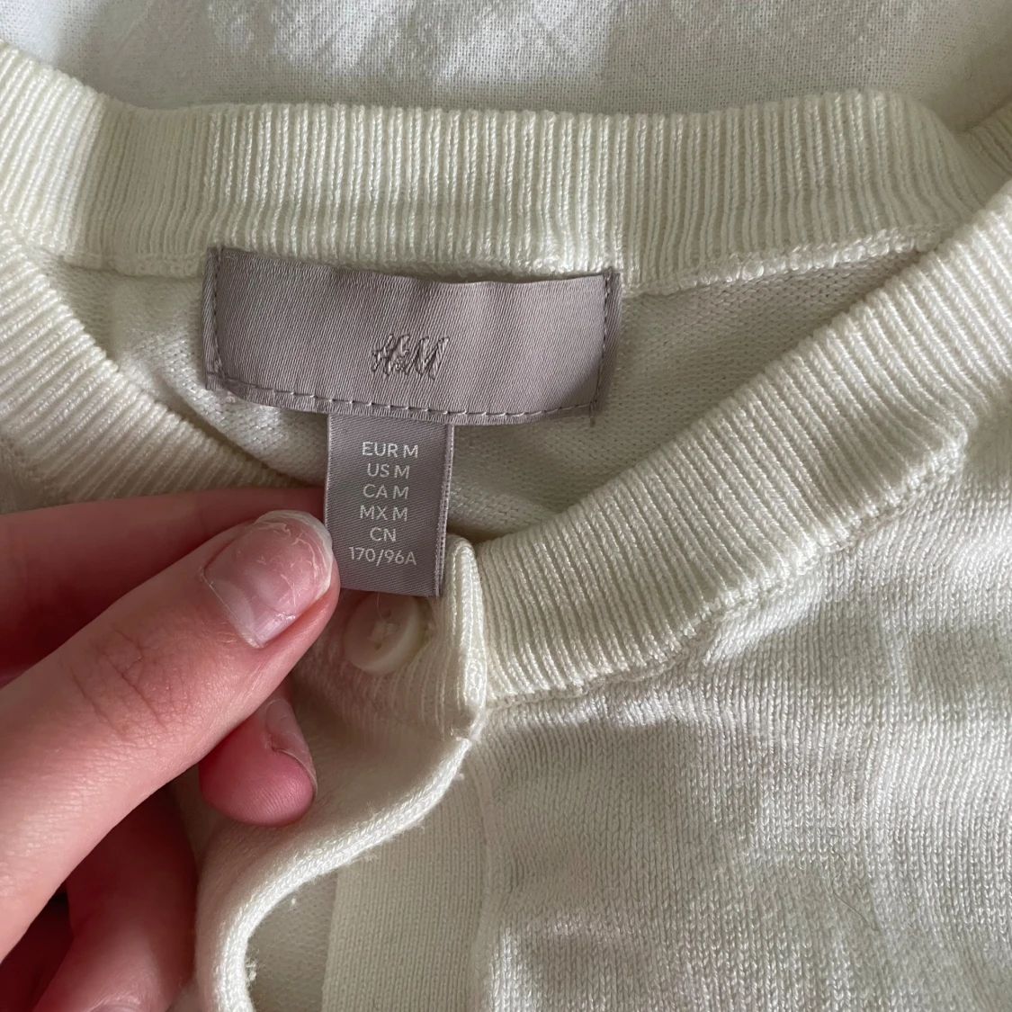 Vit kofta från H&M i bomull, M - 2