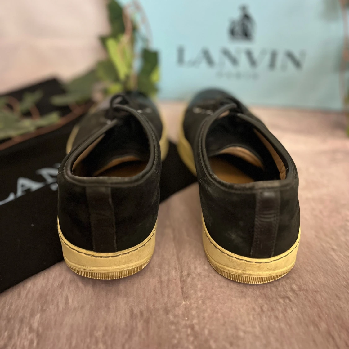 Lanvin Sneakers – Svart mocka & svart lack | Strl 9 (EU 43) - 4