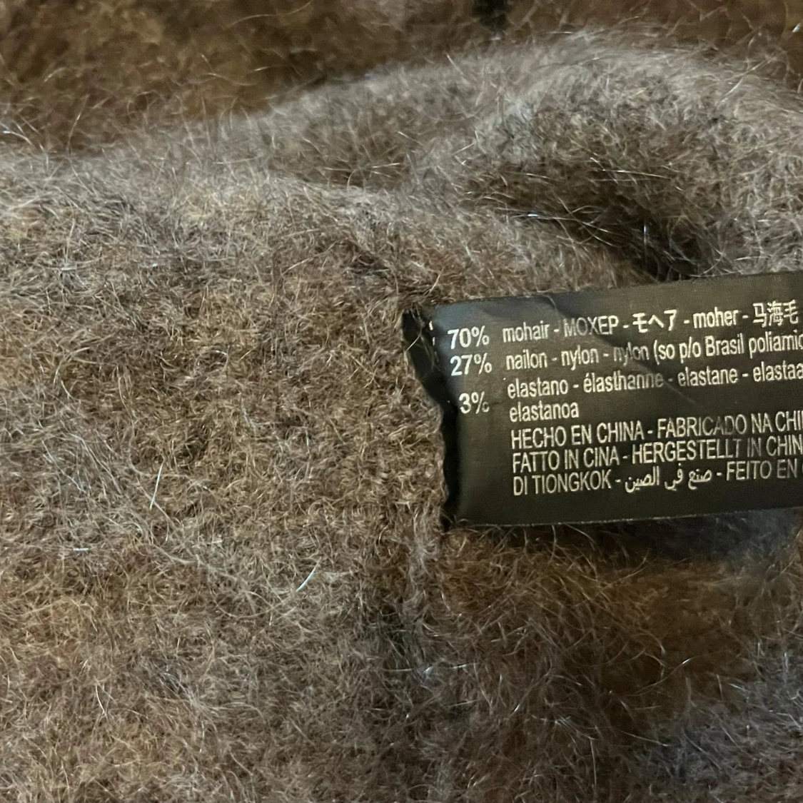 Brun stickad tröja i mohair från Zara Knit - 4