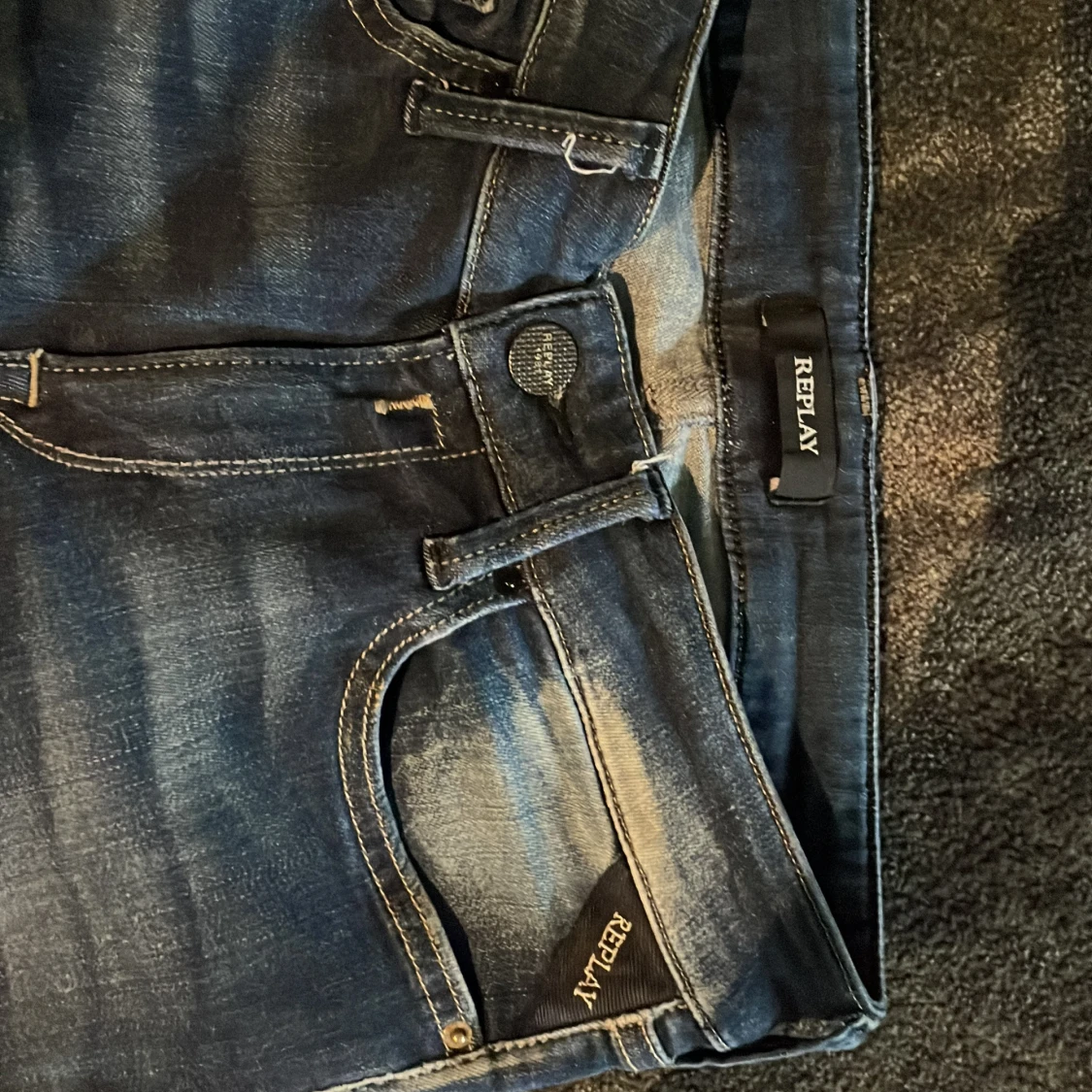 Replay blå skinny jeans med slitningar - 1