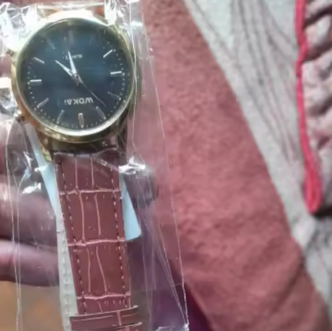 WOKAI klocka med brun rem och guld - 1