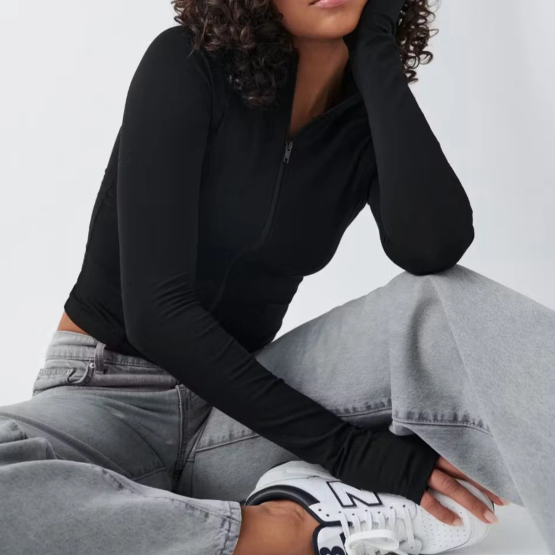 Svart zip jacket - 1