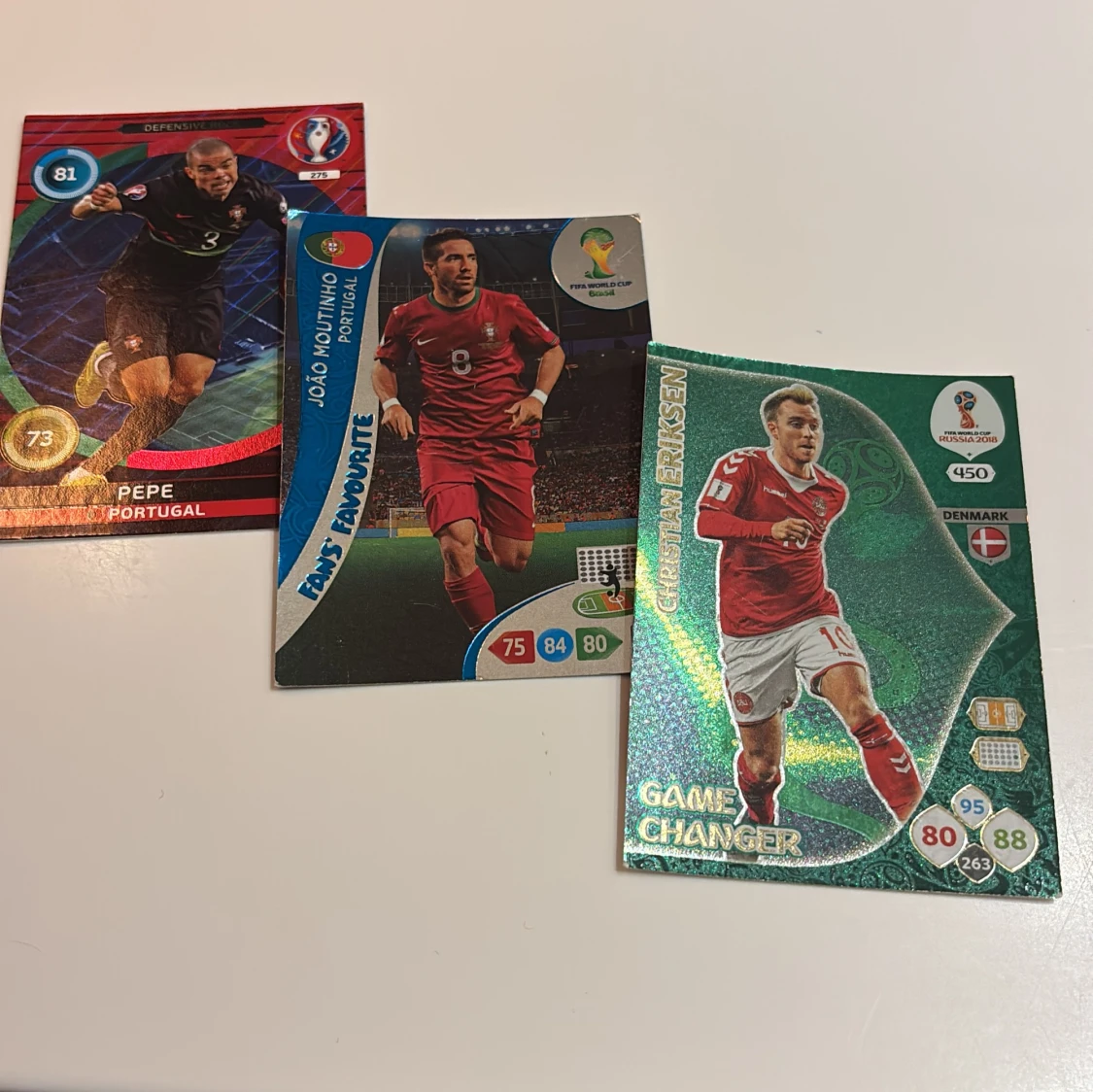 Fotbollssamlarbilder: Pepe, João Moutinho & Christian Eriksen