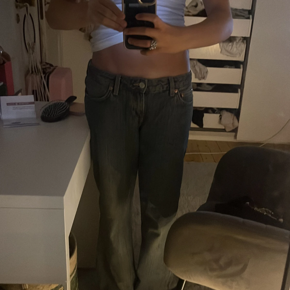 Blåa Weekday jeans bootcut