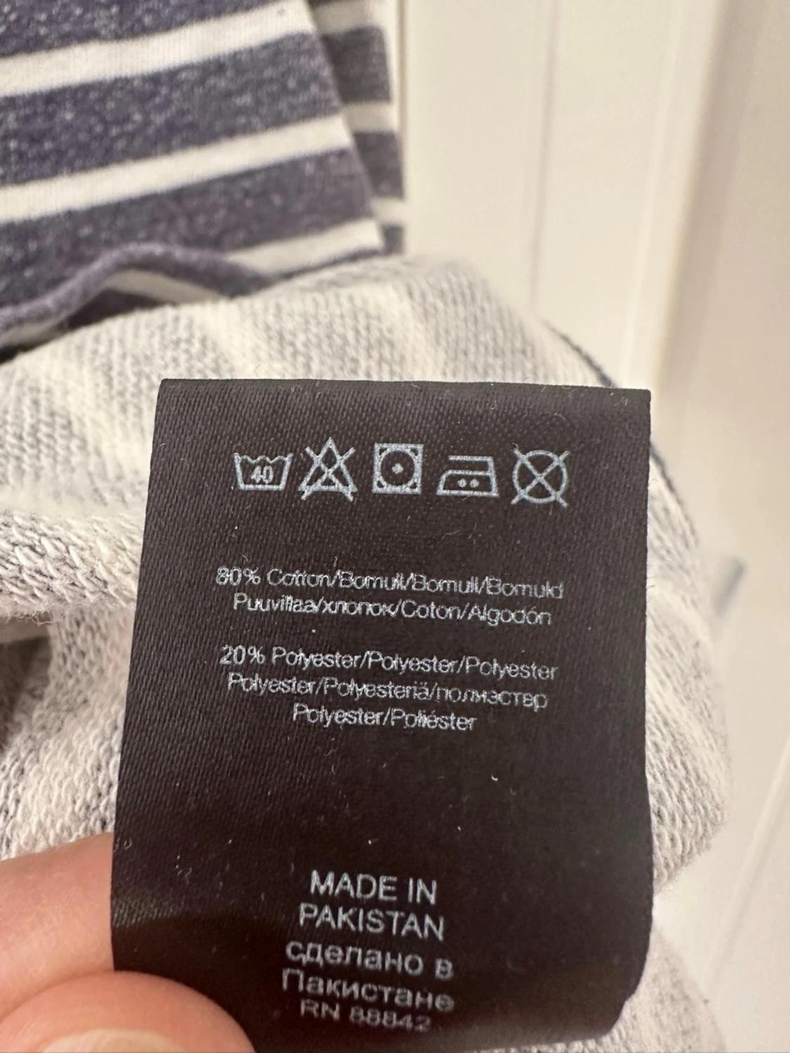 Randig blåvit tröja med dragkedja - 6