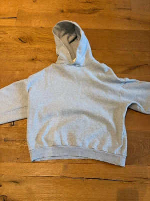 Grå hoodie från Acne Studios - Snygg grå hoodie från Acne Studios med tryck på ryggen där det står 'Acne Studios STOCKHOLM 1996'. Klassisk passform med huva och ribbade muddar. Perfekt för en avslappnad och trendig look. Mjuk bomullsblandning som känns skön mot huden. Väldigt bra skick på hoodien