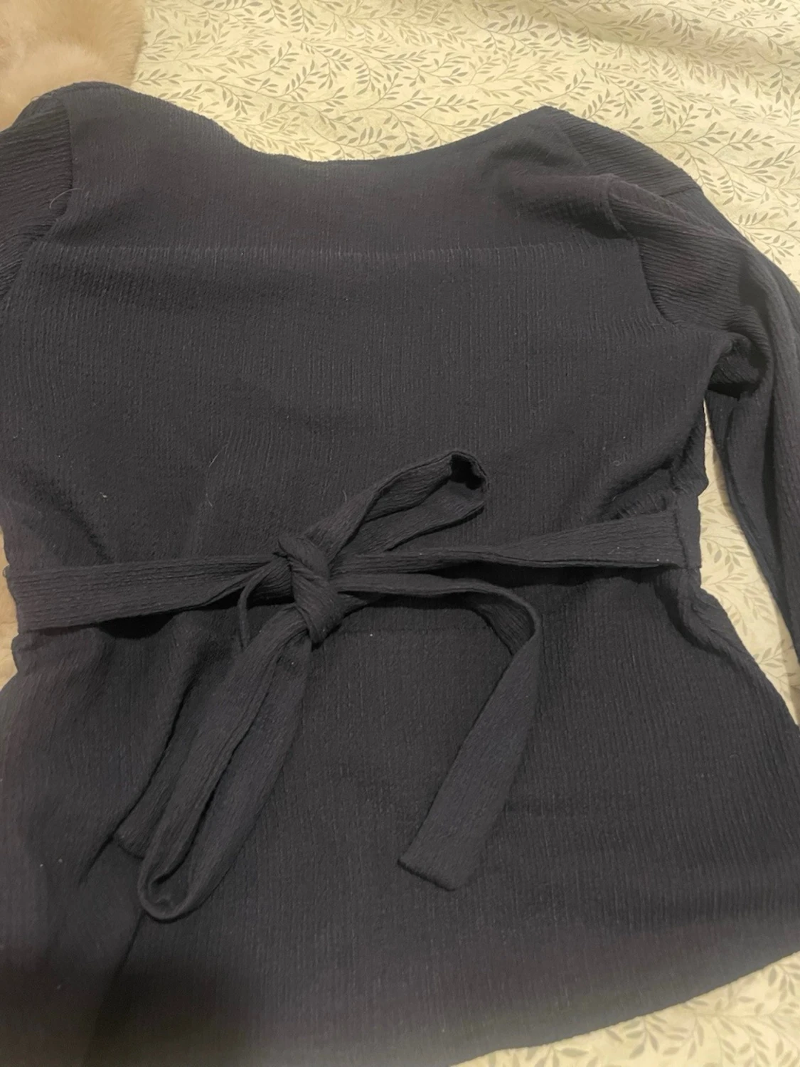 Marinblå knyt tröja  - 1