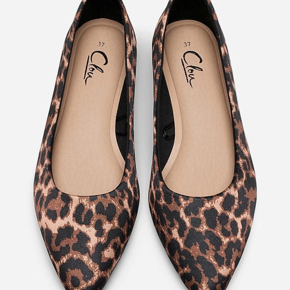 Leopardmönstrade ballerinaskor Clou