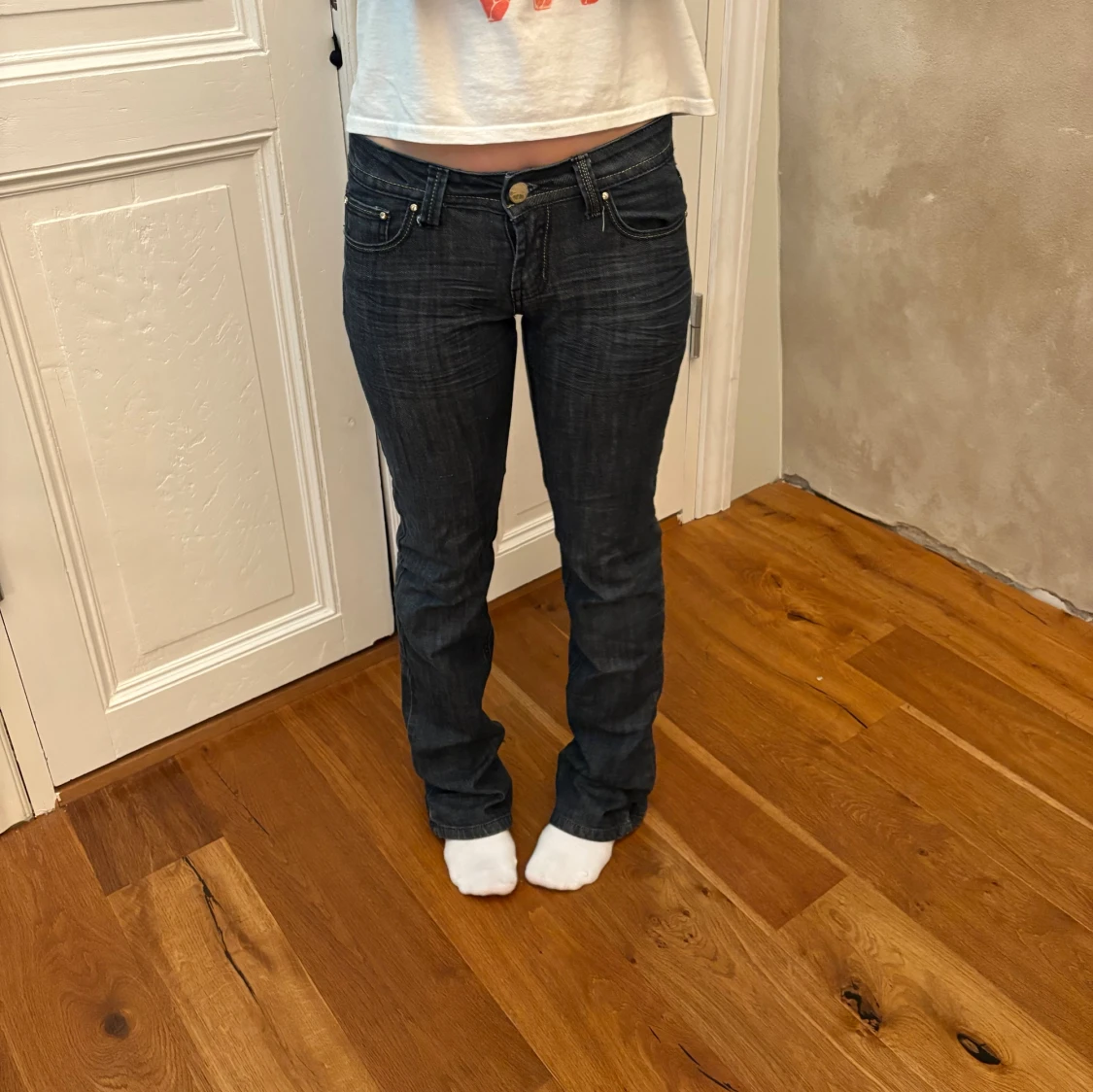 Mörkgrå bootcut jeans - 2