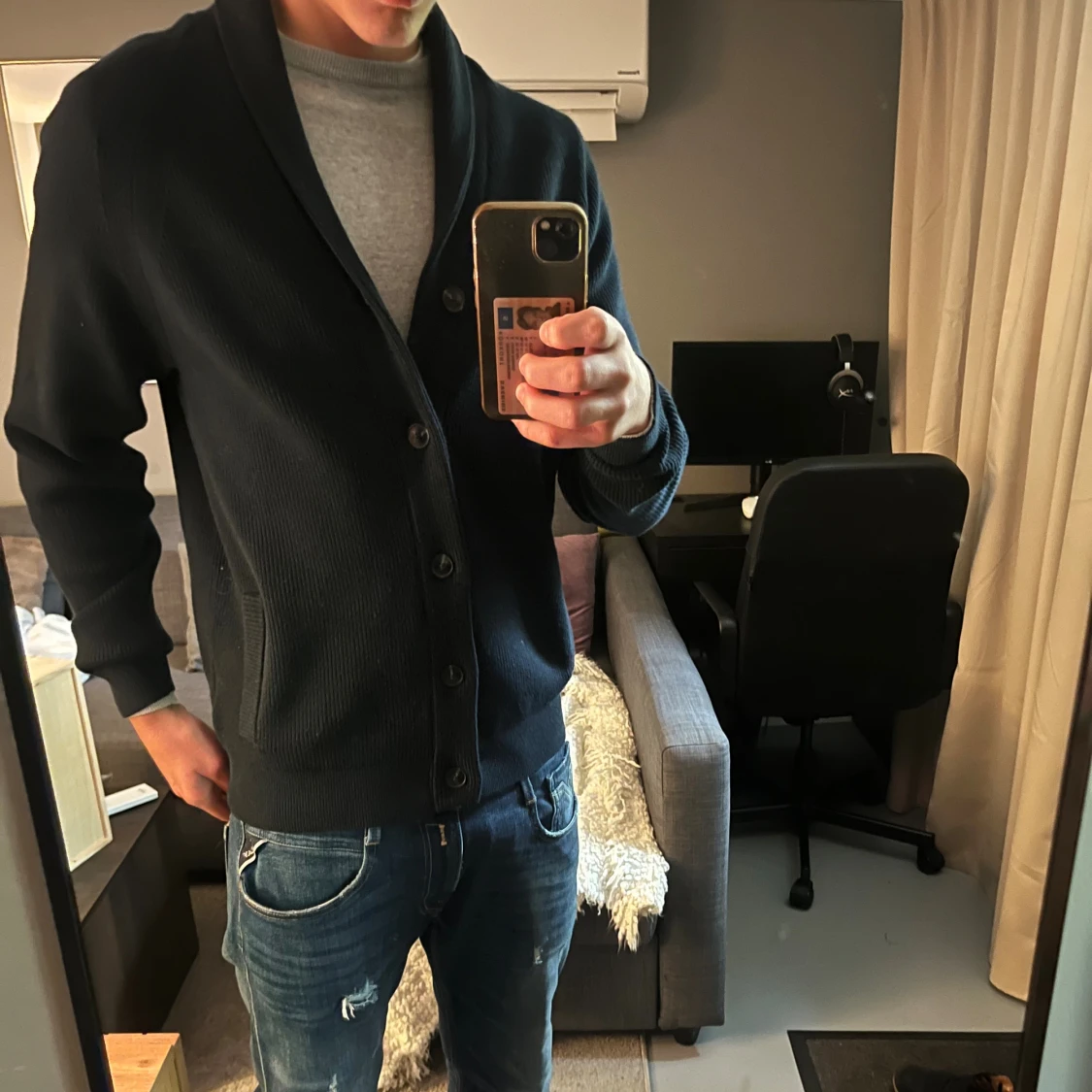 Mörkblå kofta från M&S, storlek M