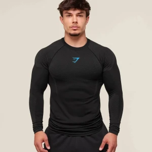 Gymshark Onyx 5.0 Seamless Long Sleeve T-shirt - Svart långärmad träningströja med Gymshark  Helt ny oanvänd