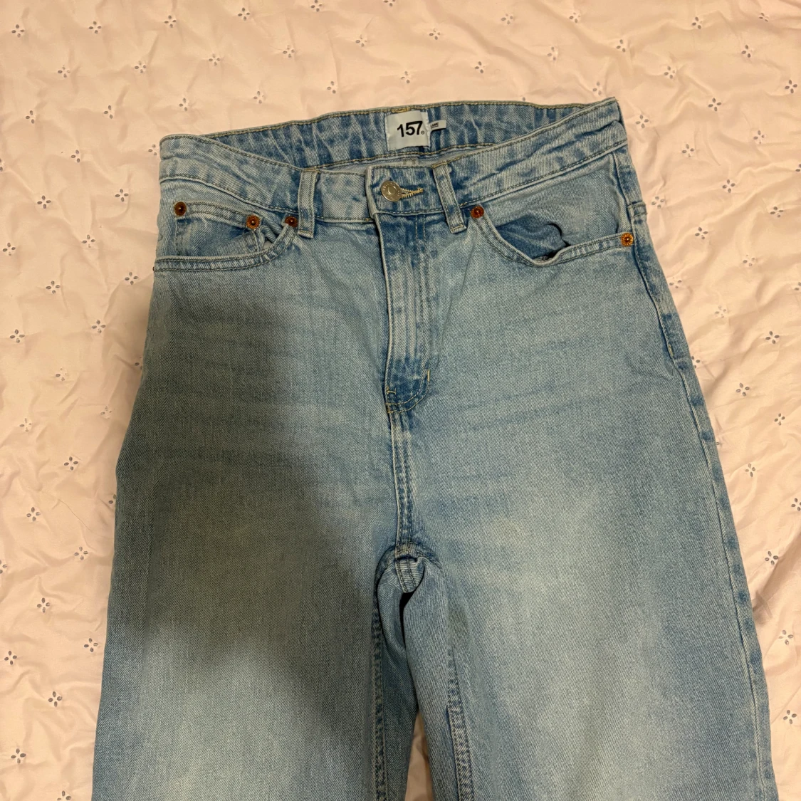 Ljusblå raka jeans från 157 - 2