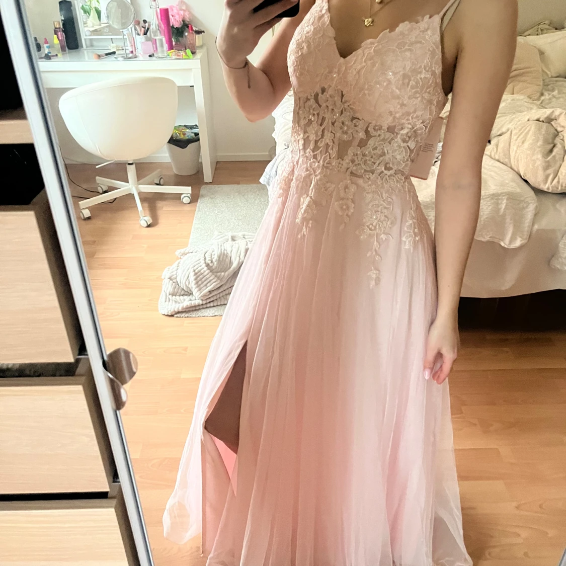 ljusrosa balklänning