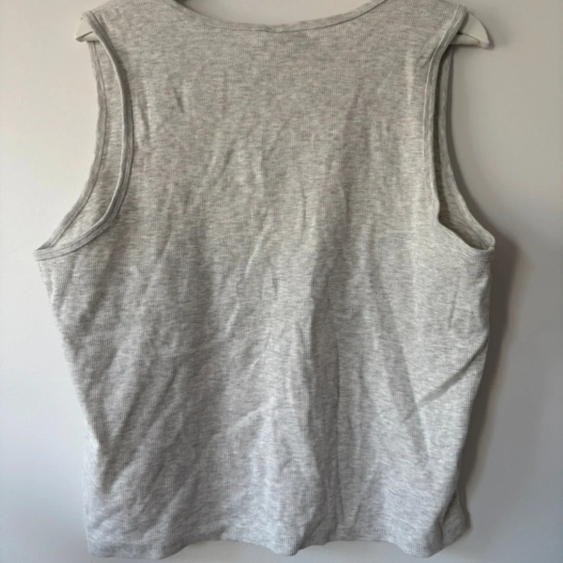 Grå ribbad linnetopp XXL - 2