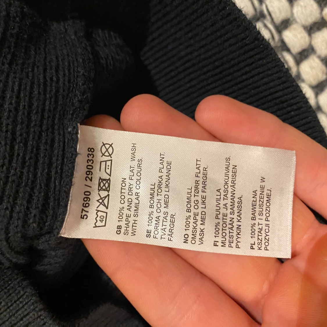 Svart ribbad polotröja med half zip - 1