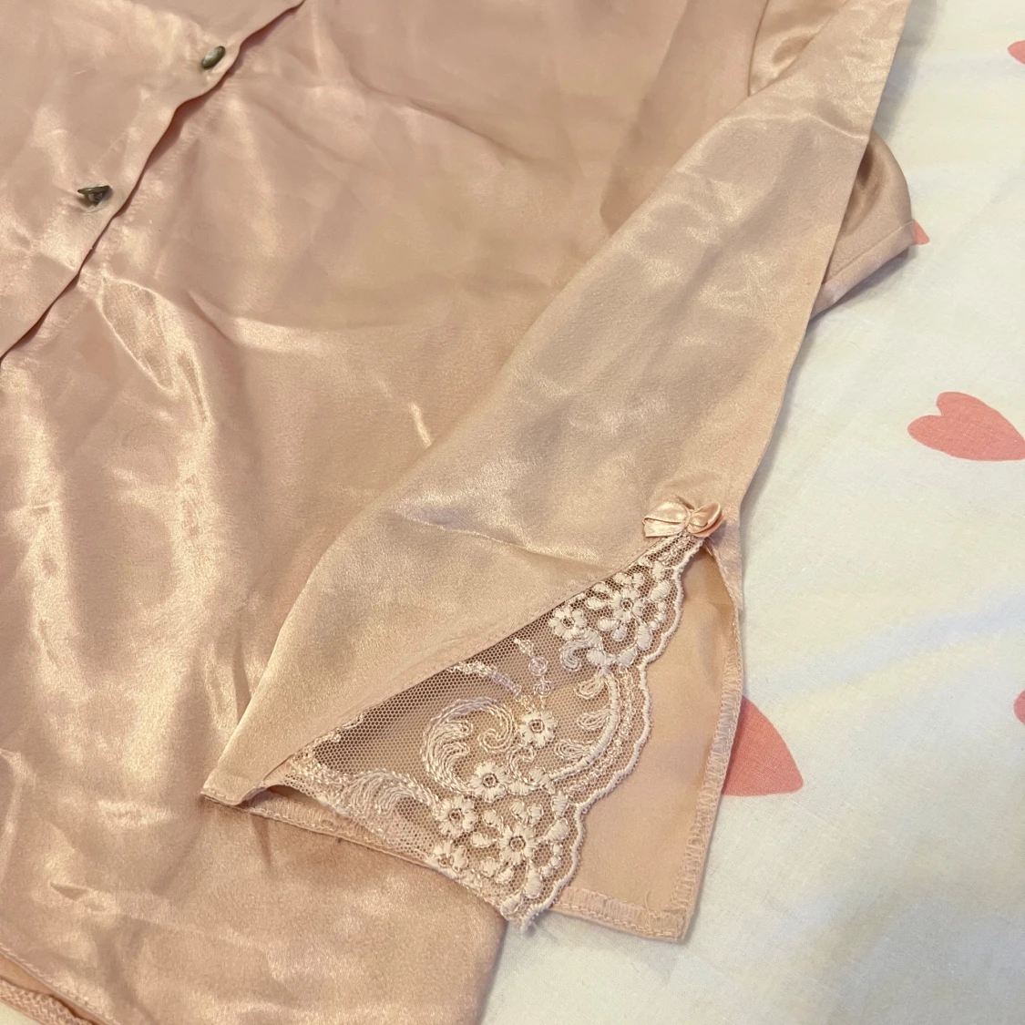 Lyxig satin rosa pyjamas - 3