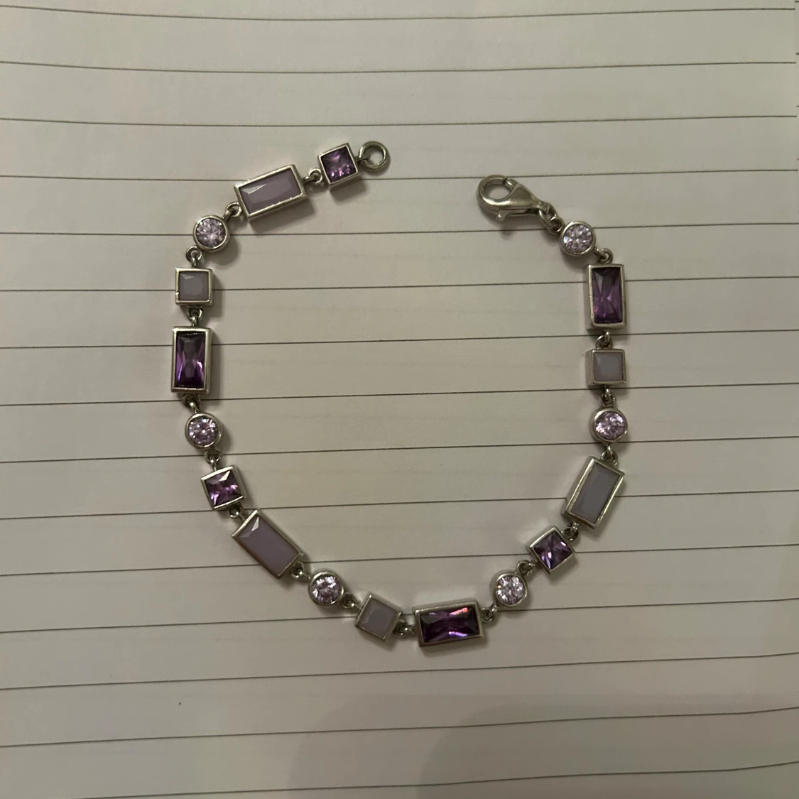 Äkta silver och kristall armband - 2