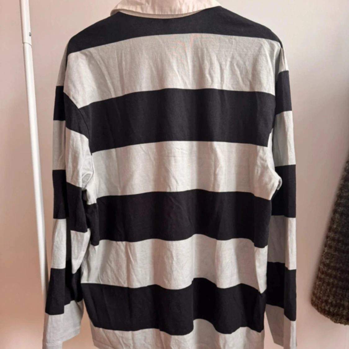 Randig långärmad pikétröja - 1