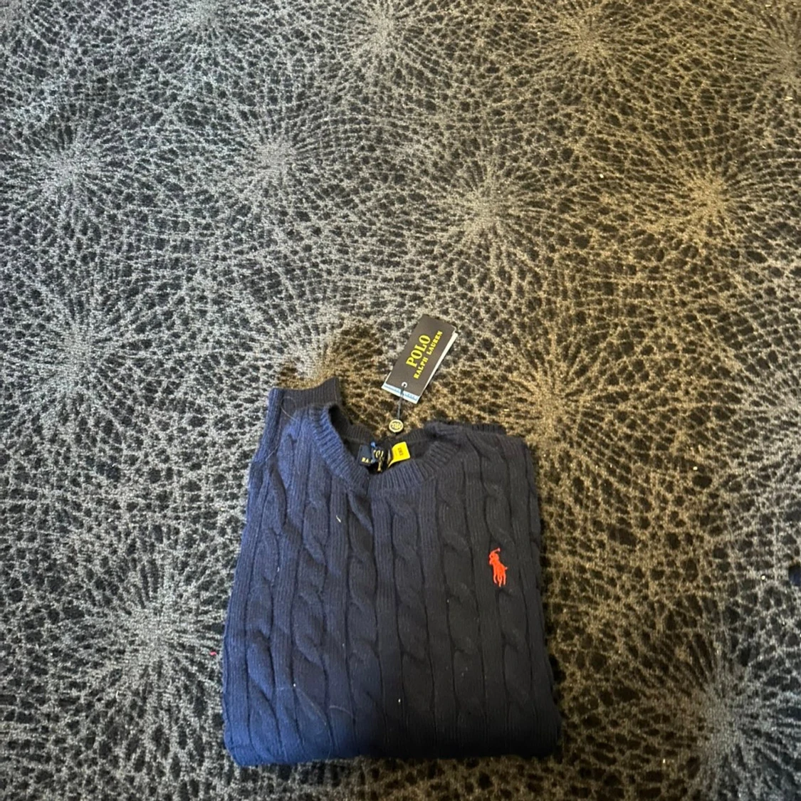 Mörkblå kabelstickad tröja Polo Ralph Lauren - 3