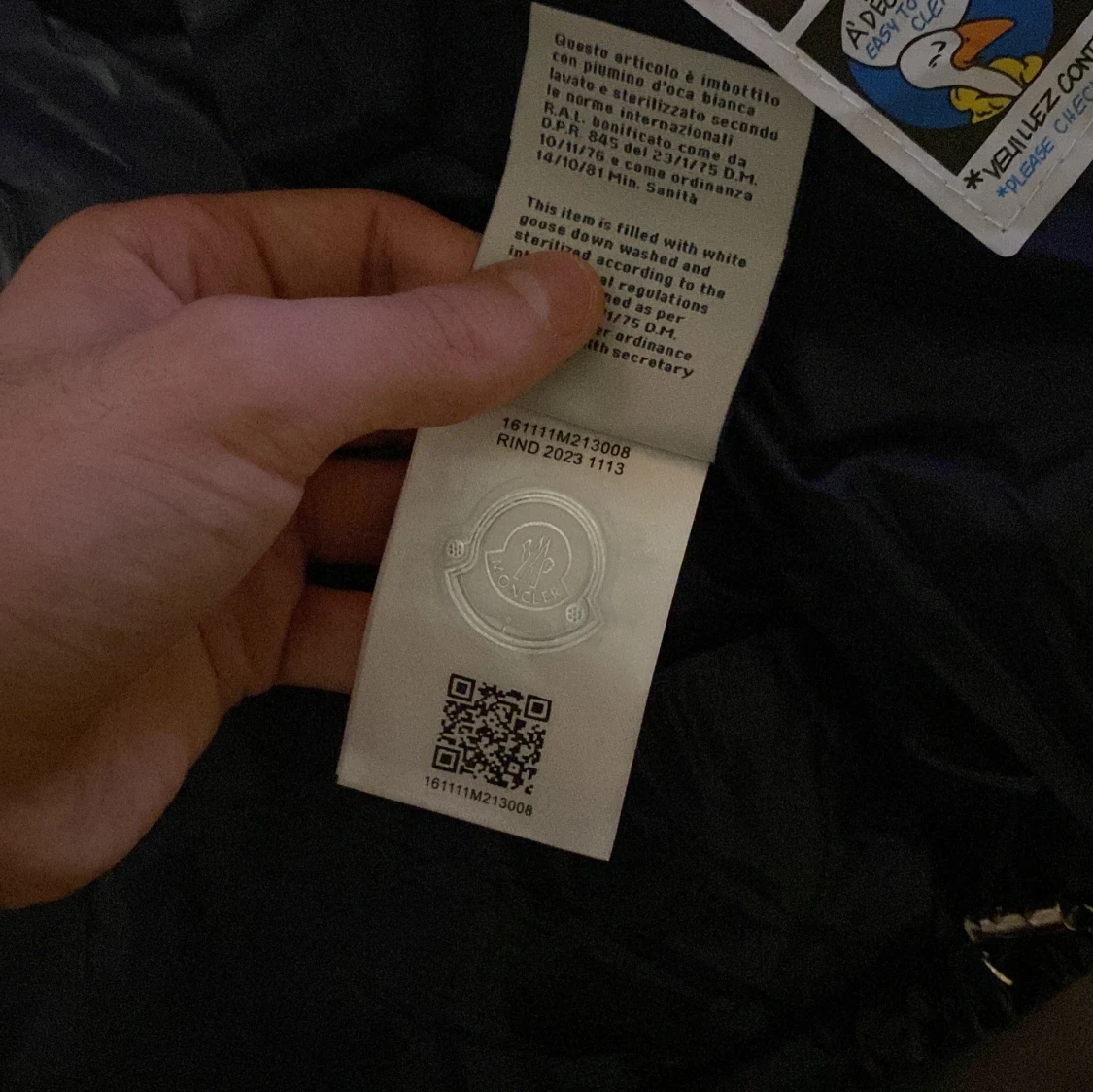 Mörkblå Moncler dunjacka med huva - 3