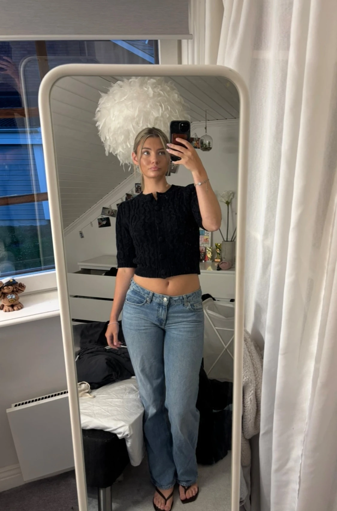 Marinblå croppad kofta från Zara - 2