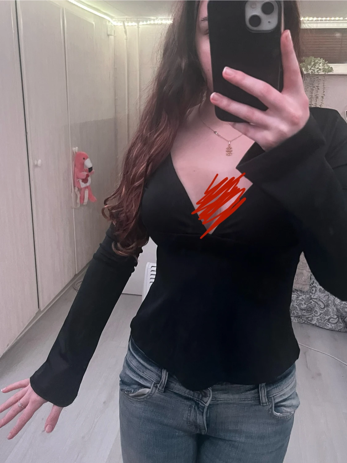 Svart långärmad fest topp från Nelly 