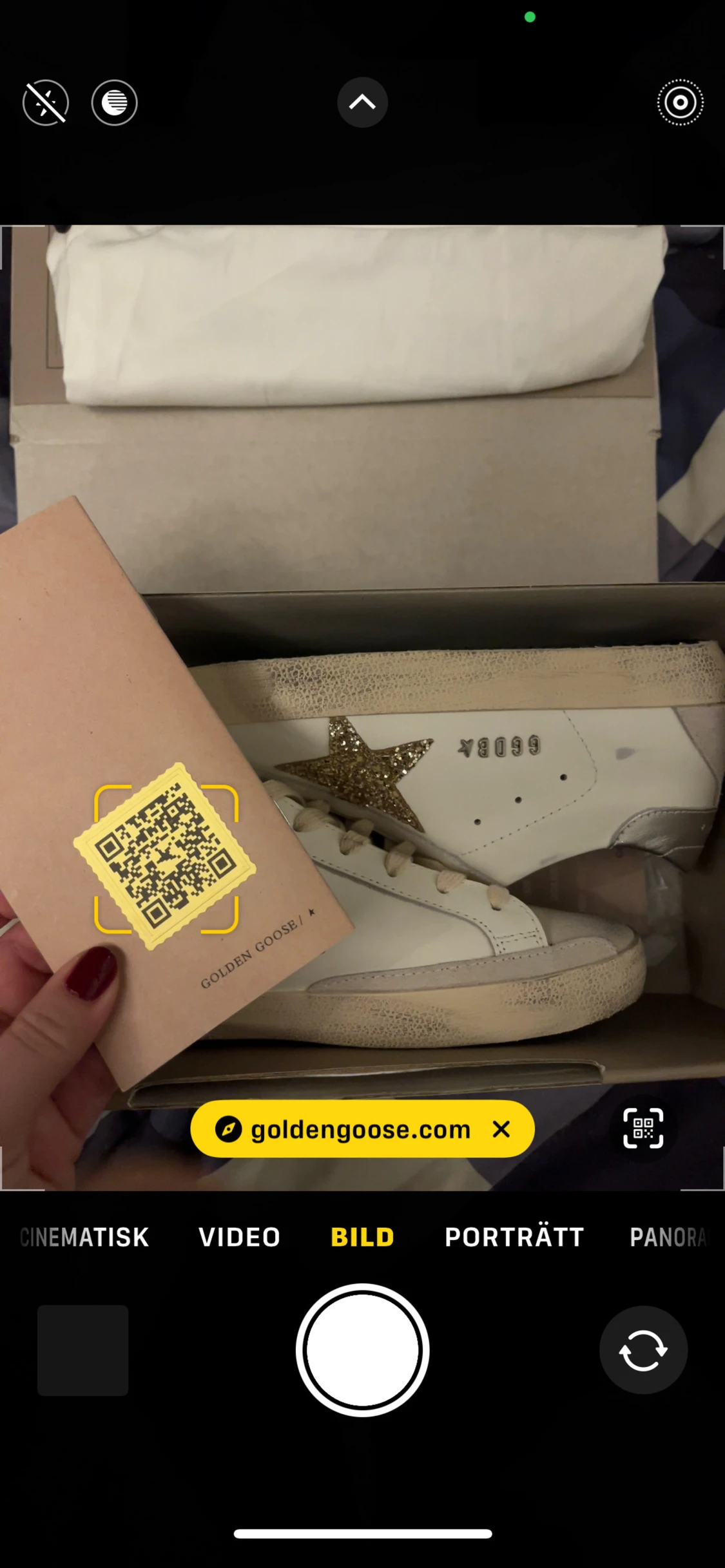 Golden Goose vita sneakers med glitterstjärna - 3