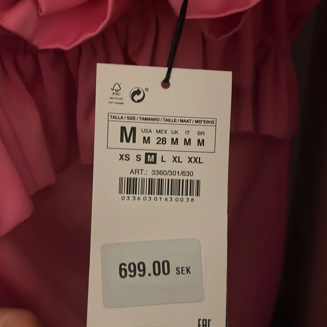 Rosa offshoulder volangklänning Zara - 4