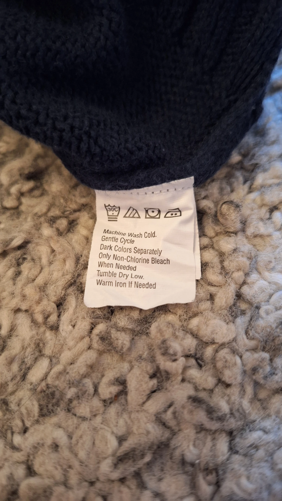 Marinblå stickad tröja från CHAPS med halvpolokrage och knappar - 5