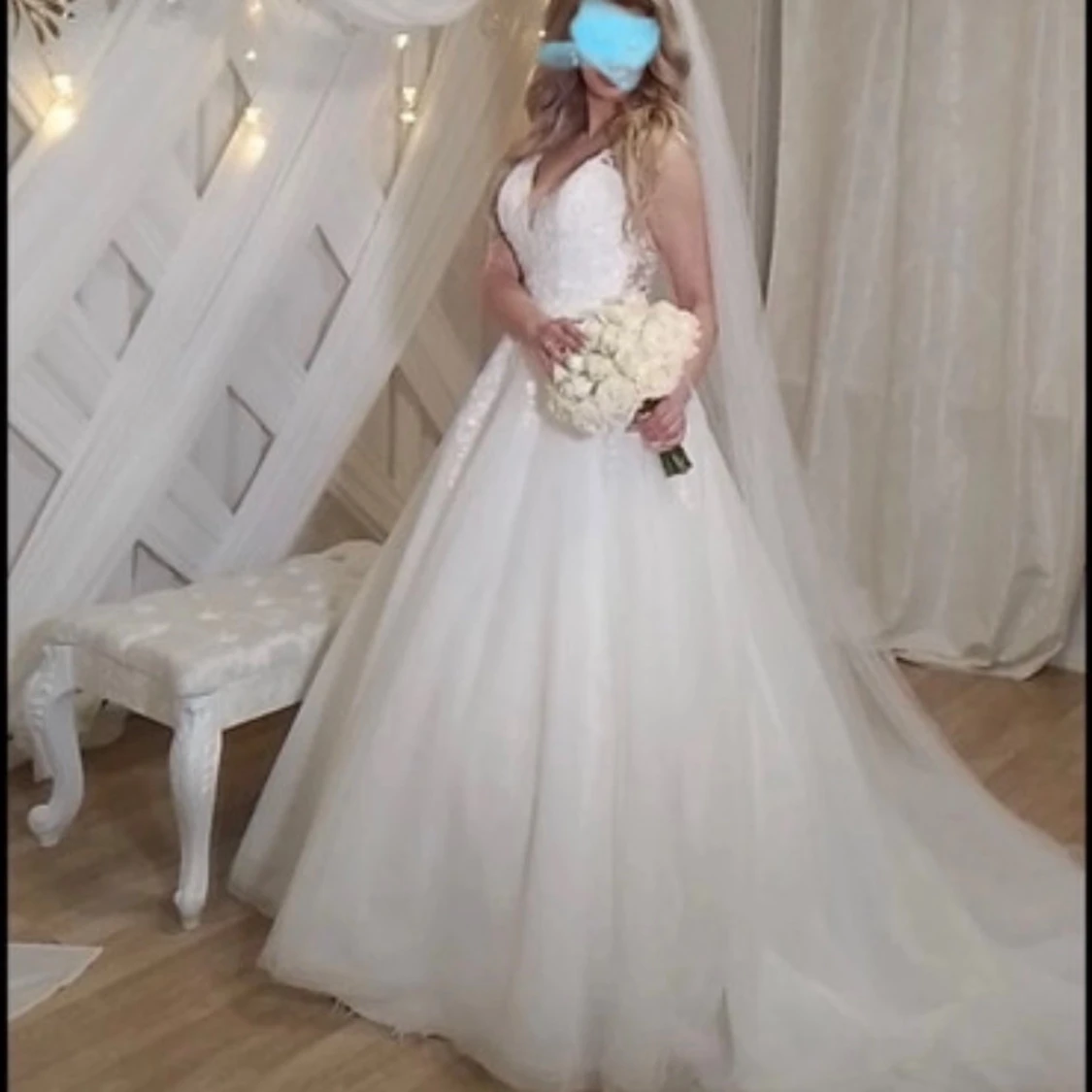 Vit Crème bröllopsklänning f. Ladybird - 4