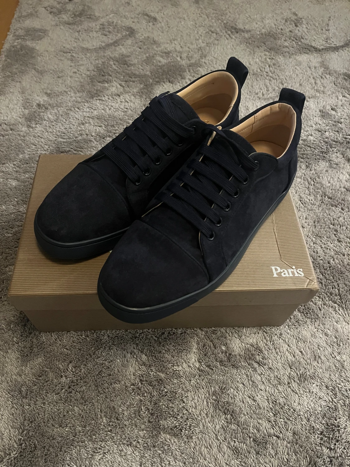 Christian Louboutin mörkblåa sneakers mocka - 2