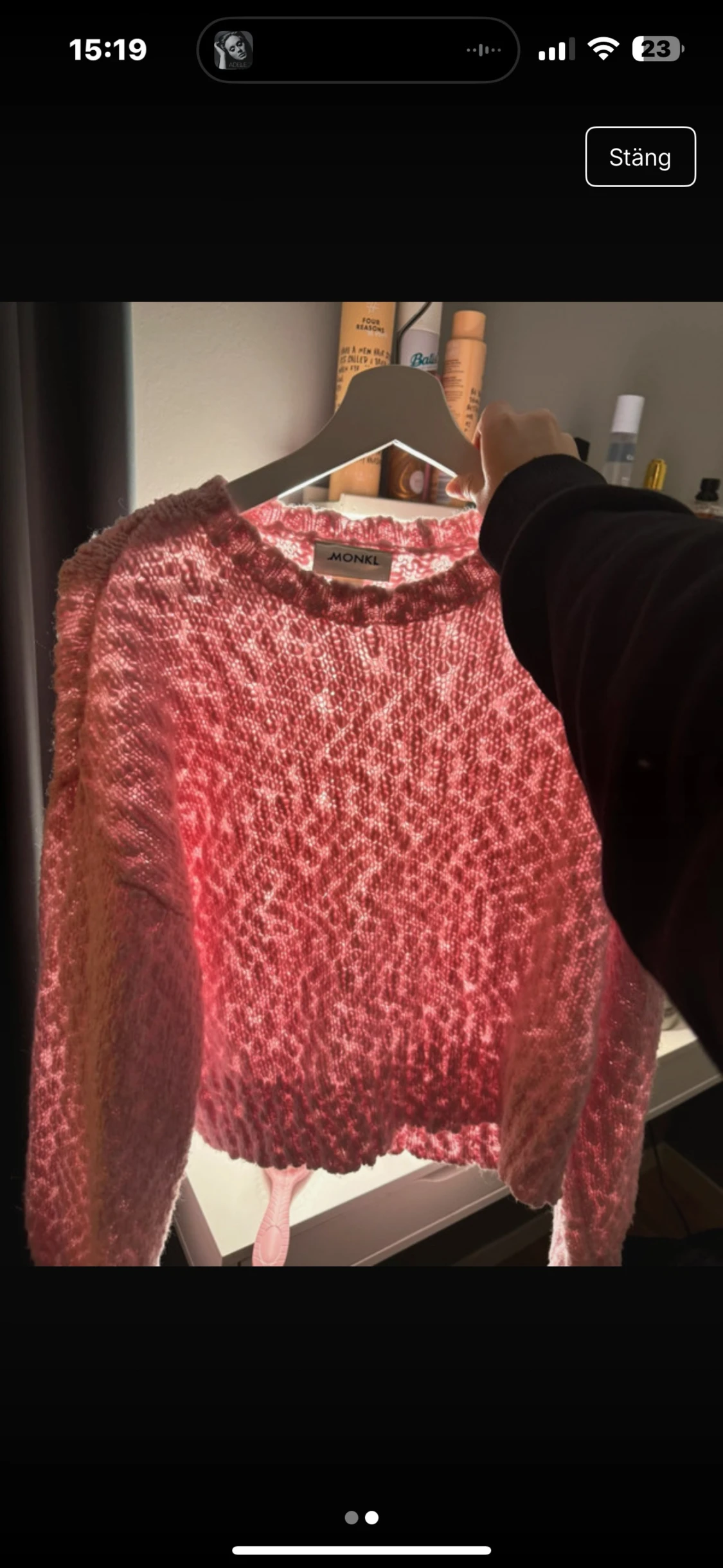 Ljusrosa stickad tröja från Monki - 1