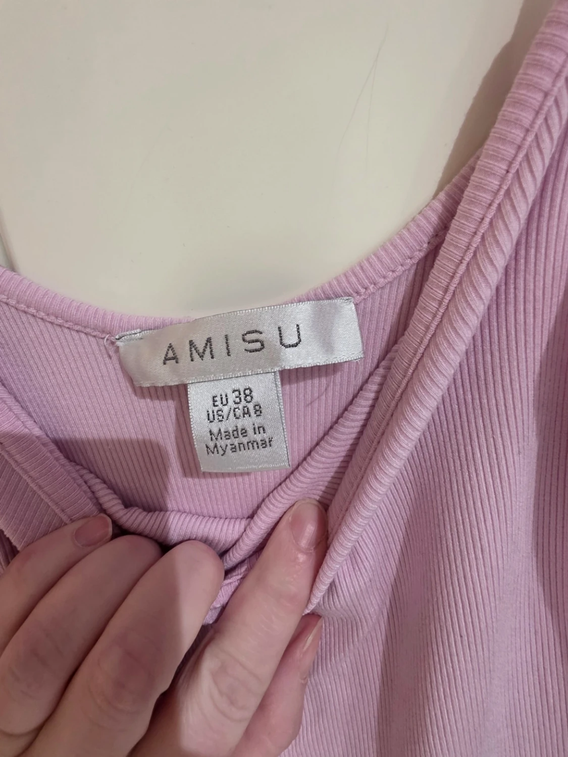 Ljusrosa långklänning med smala axelband - 3