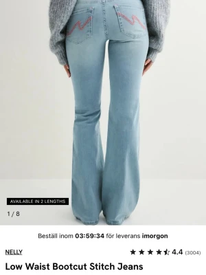 Low waist bootcut jeans - De populära bootcut jeansen från Nelly i stl 38, perfekt längd för mig som är 172 lång. Använda 1-2 gånger, säljer då de är för små på mig