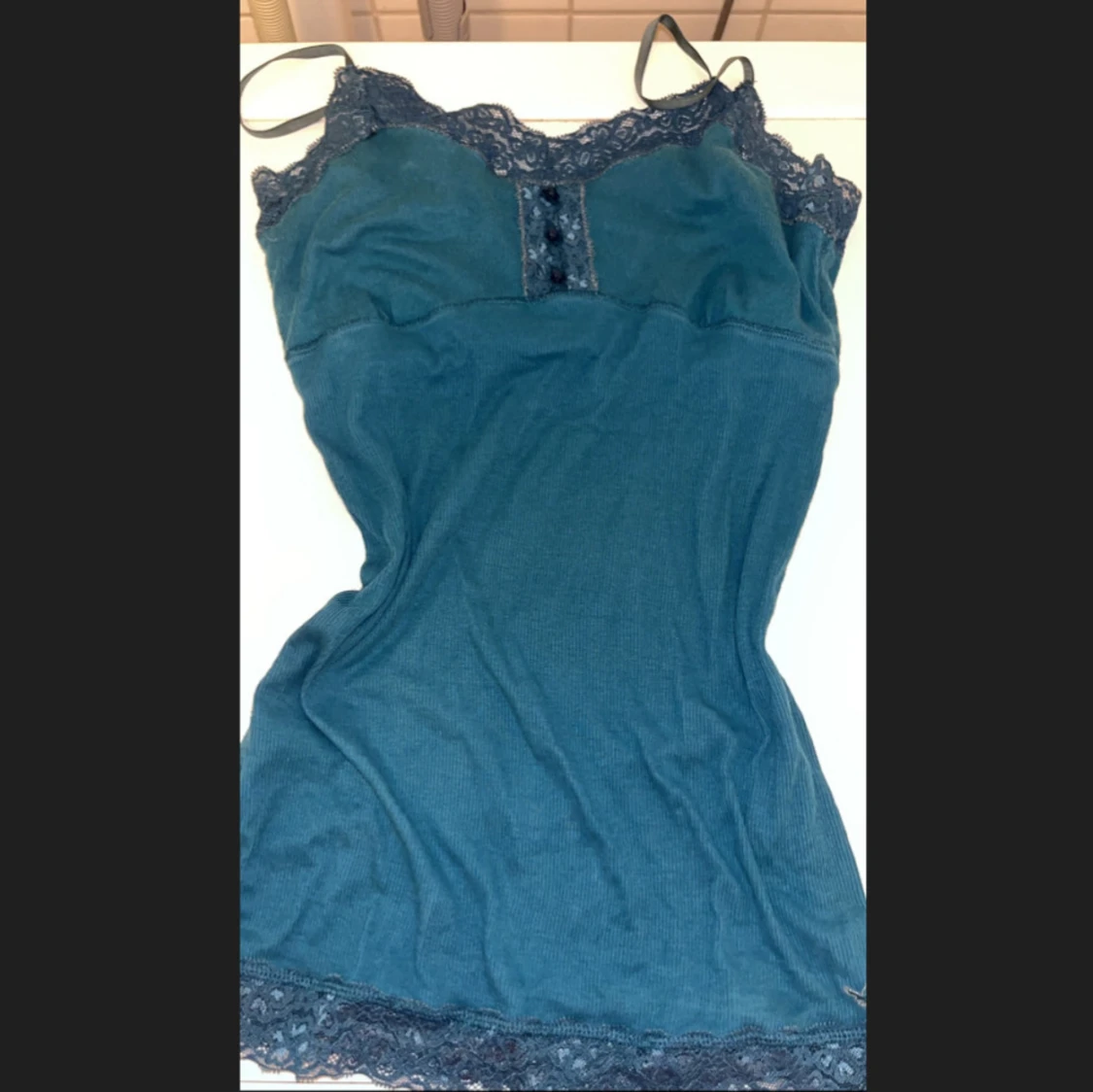 *intressekoll - blå linne med spets  - 1