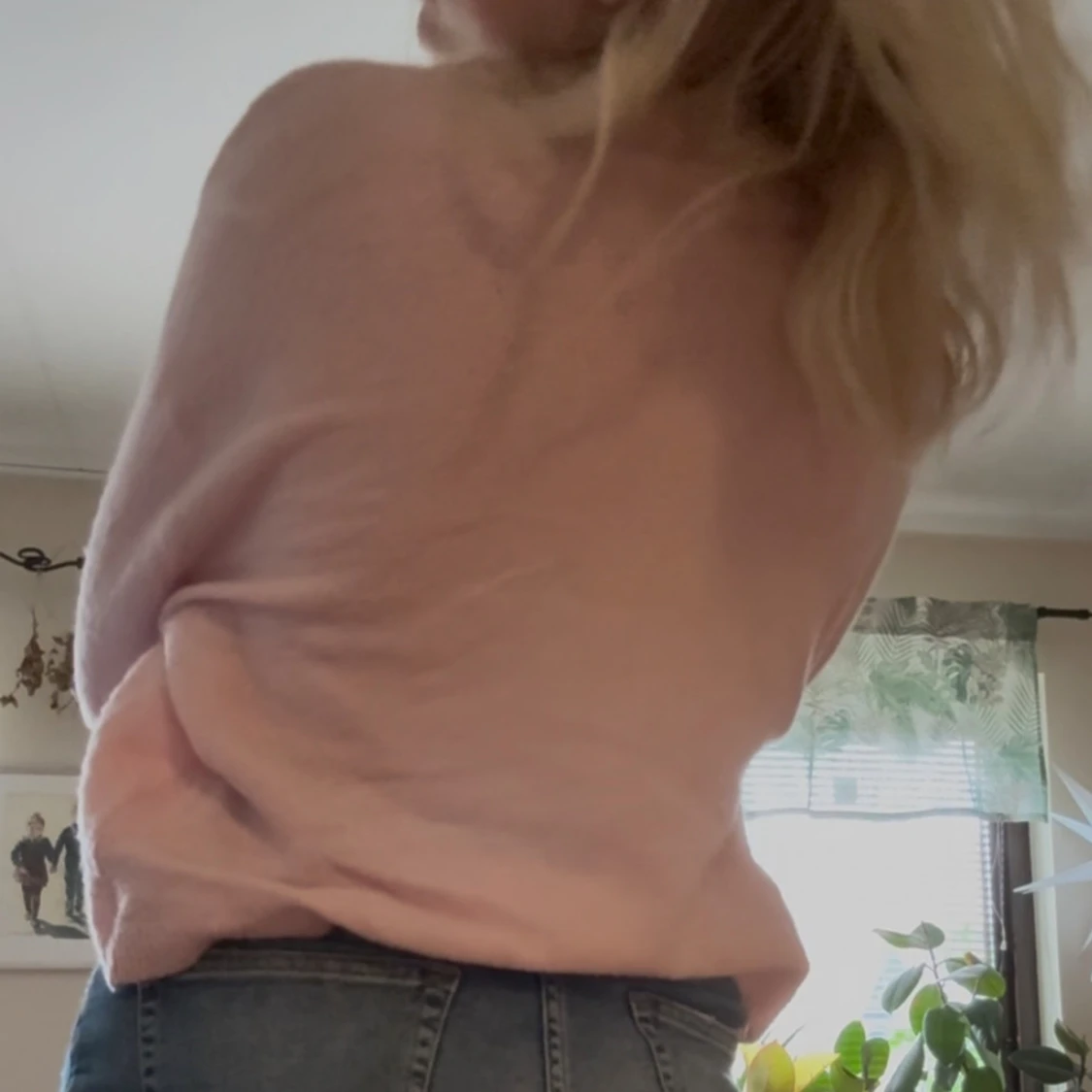 Ljusrosa stickad tröja - 2