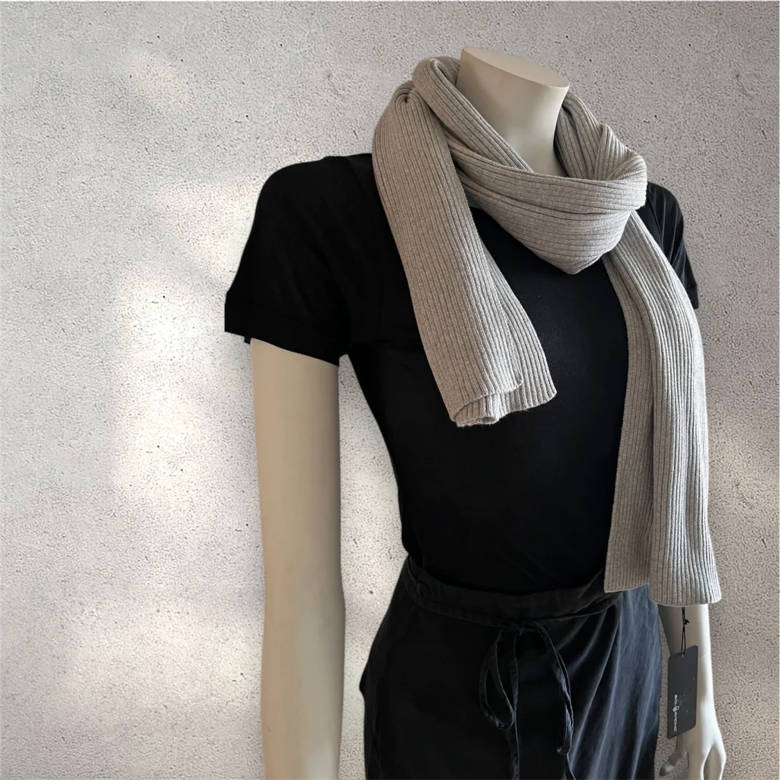 Ljusgrå ribbstickad halsduk Sail Racing - 2