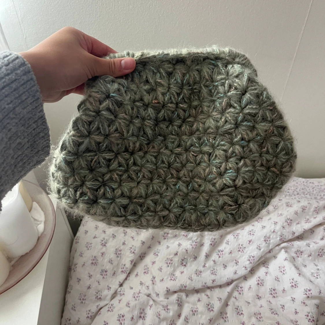 Jättefin grön virkad clutch!!! - 1