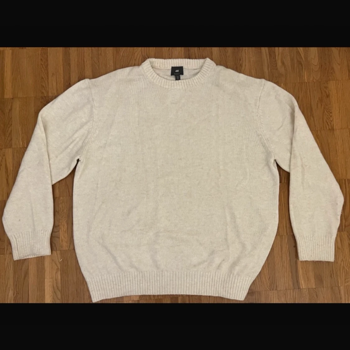 stickad h&m beige tröja - 1