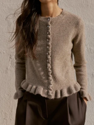 Beige kofta med volangkant - SÖKER!!!! I storlek D 