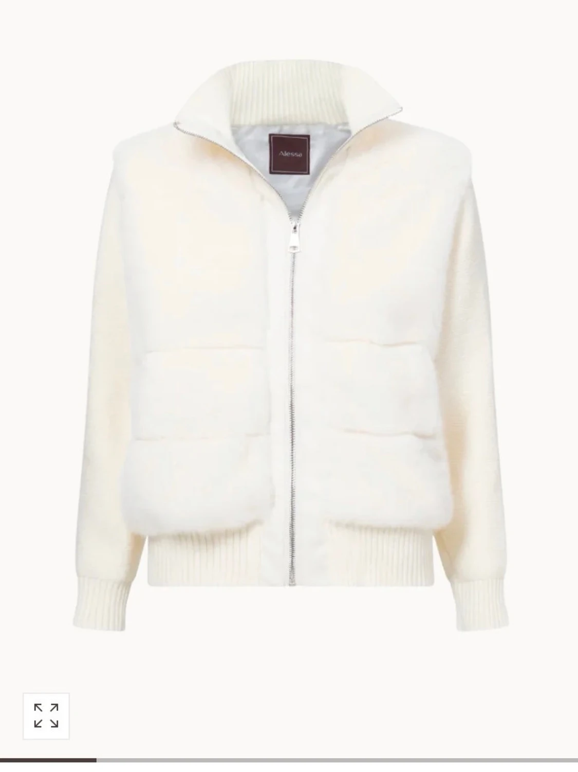 Äkta rävpåls Vit teddyjacka med dragkedja - 1